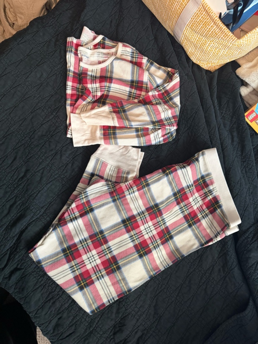 Plaid Two-Piece Lounge Set in Cream & Red